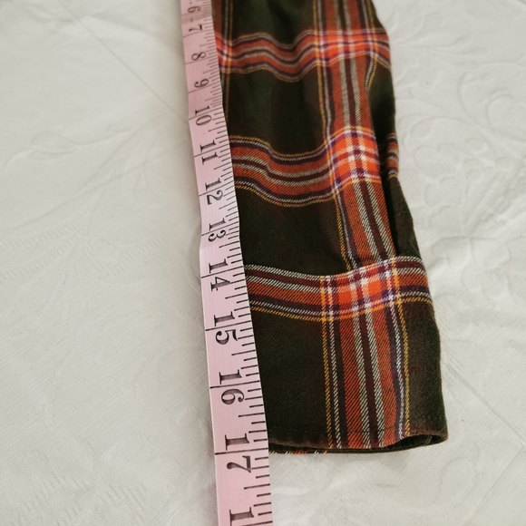 ELand Plaid Green & Orange Flannel Shirt - Picture 9 of 9